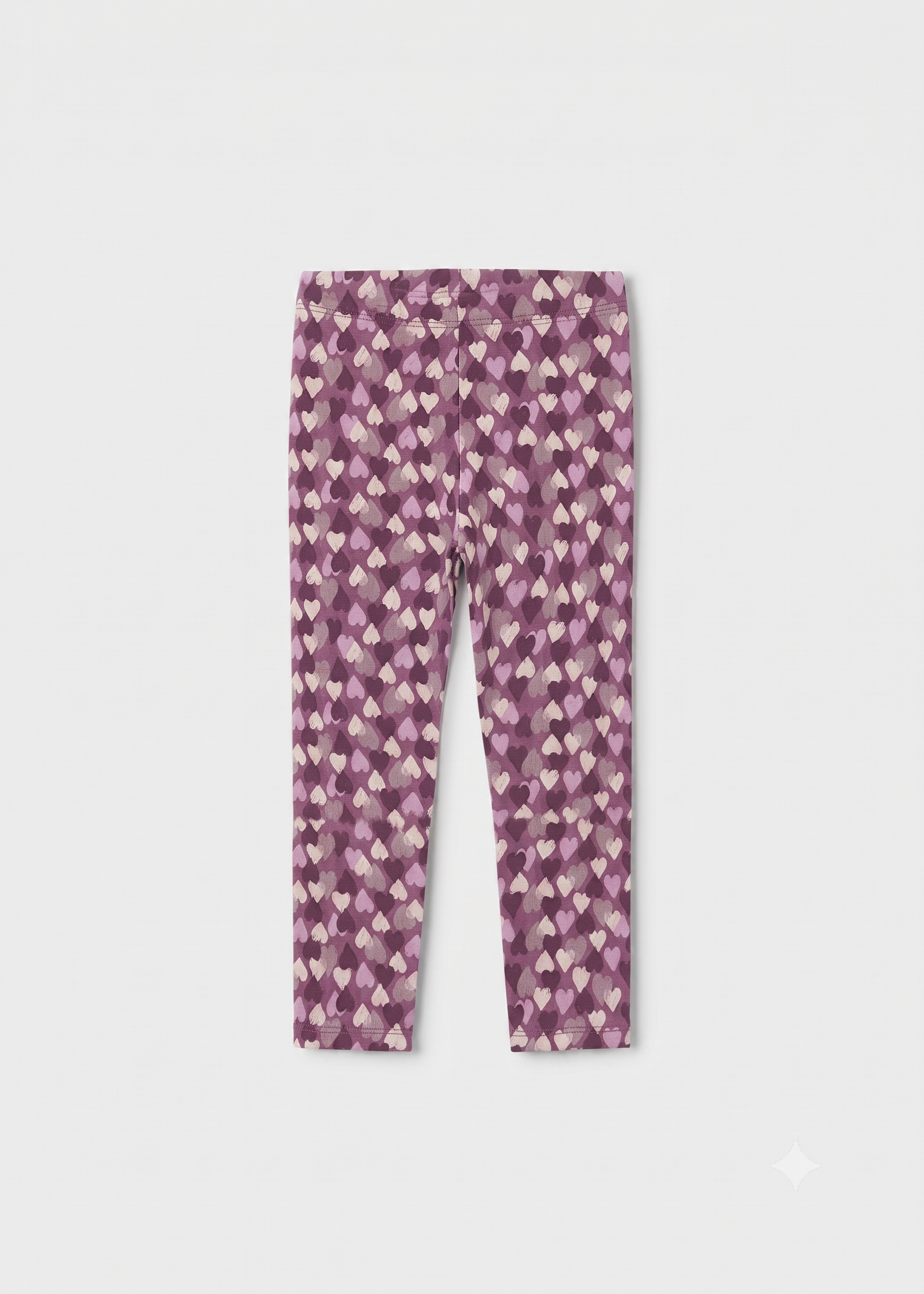 Leggings de punto estampado corazones niña