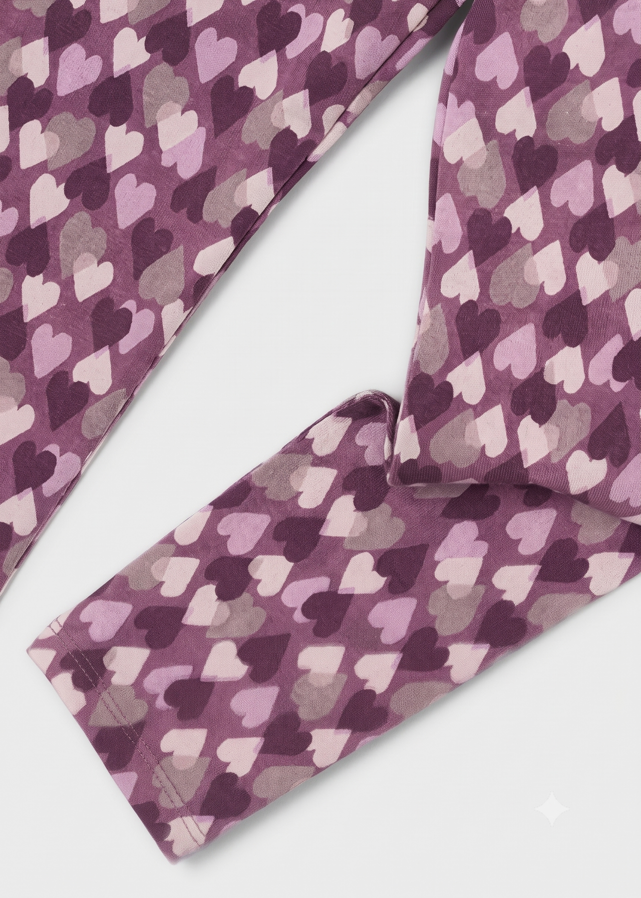 Leggings de punto estampado corazones niña