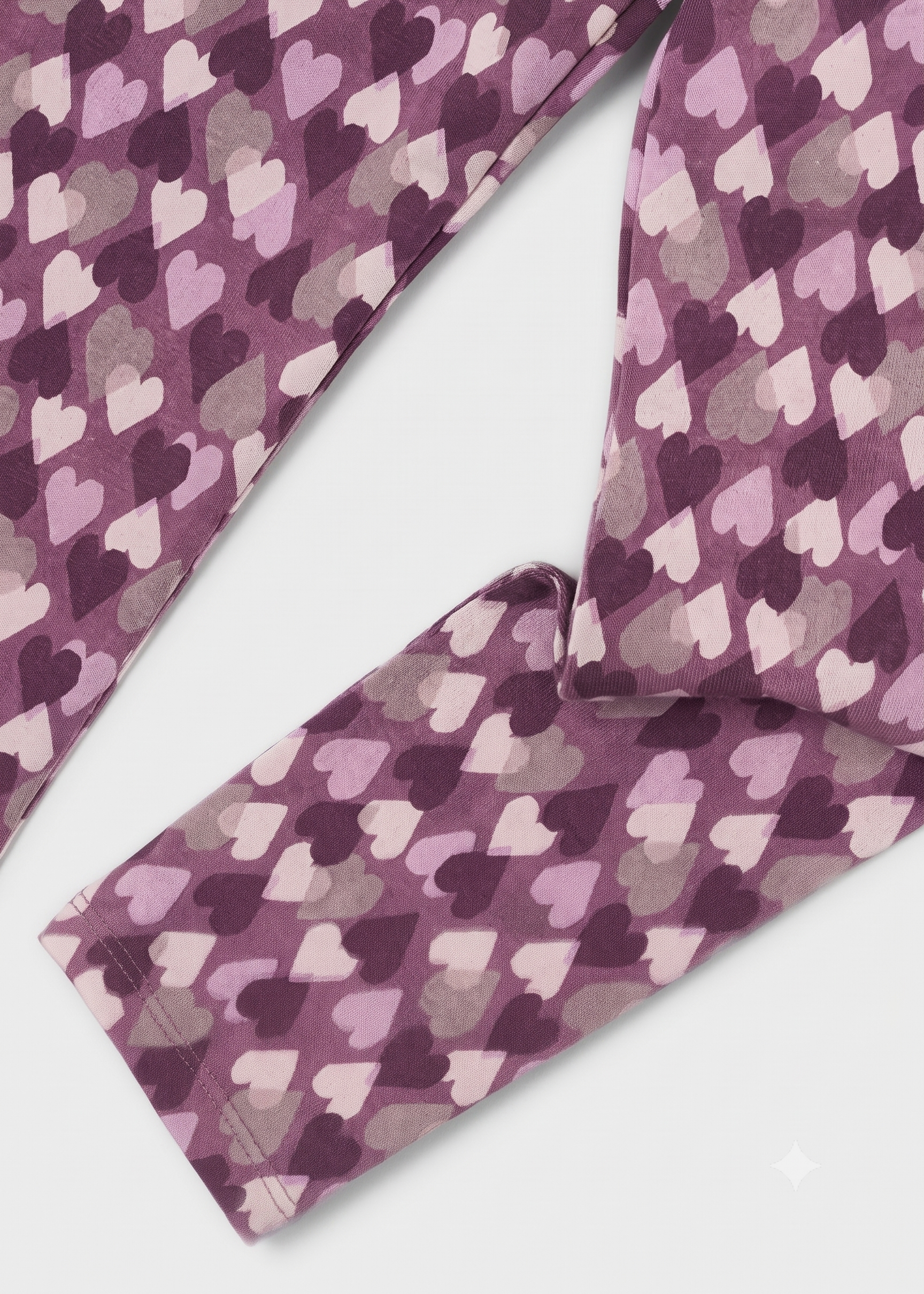 Leggings de punto estampado corazones niña
