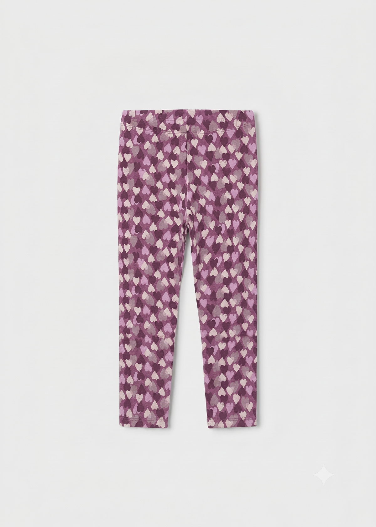 Leggings de punto estampado corazones niña