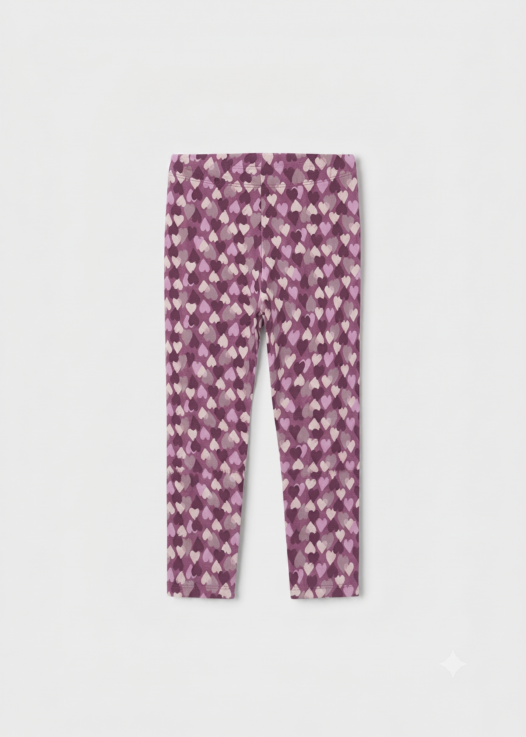 Leggings de punto estampado corazones niña