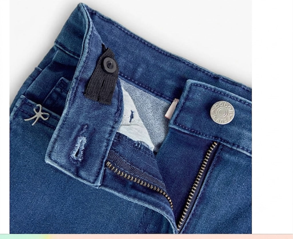 Pantalón denim elástico de niña