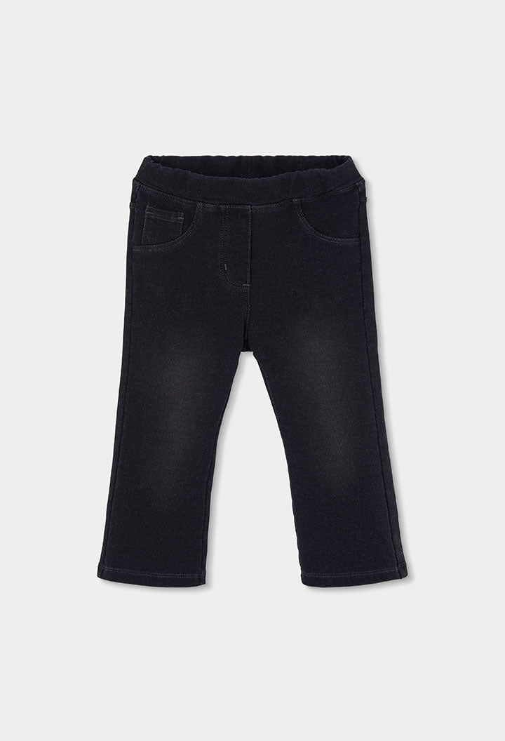 Pantalón felpa denim de niña