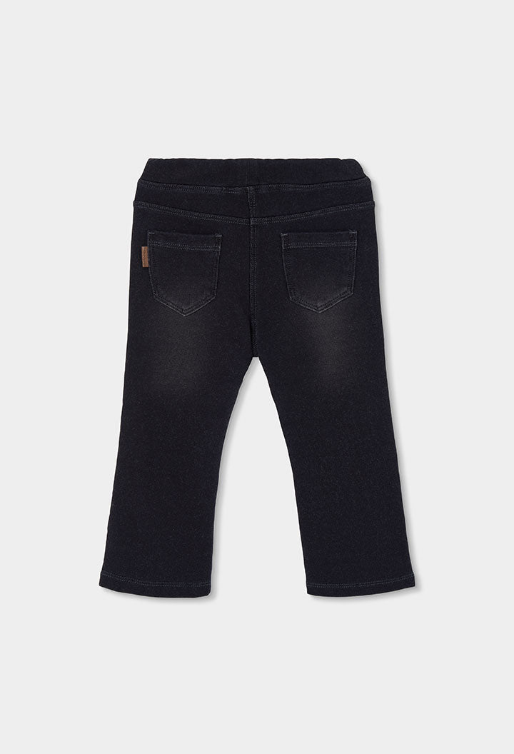 Pantalón felpa denim de niña