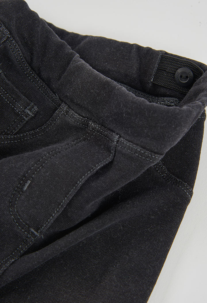 Pantalón felpa denim de niña