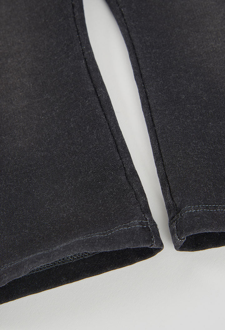 Pantalón felpa denim de niña