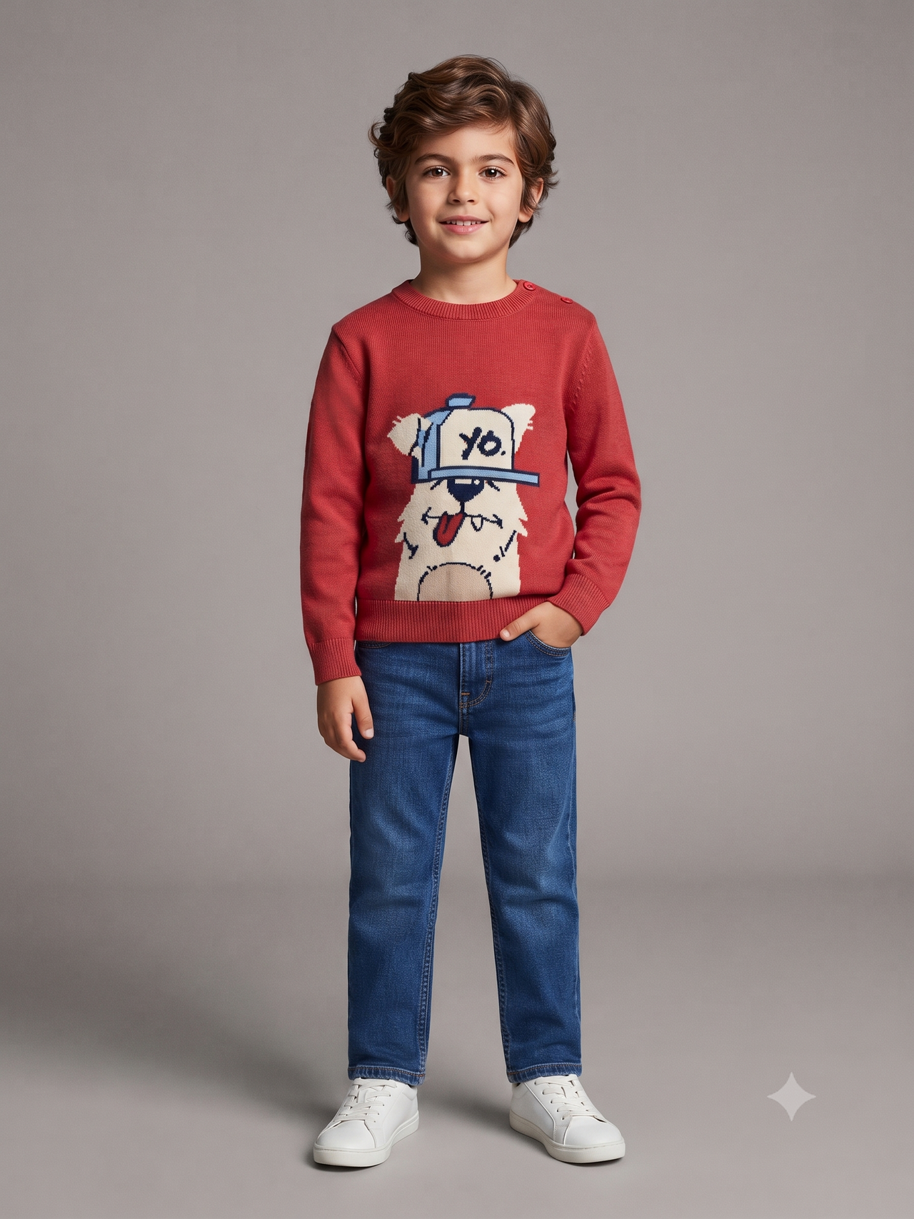 Jersey punto estampado, niño.