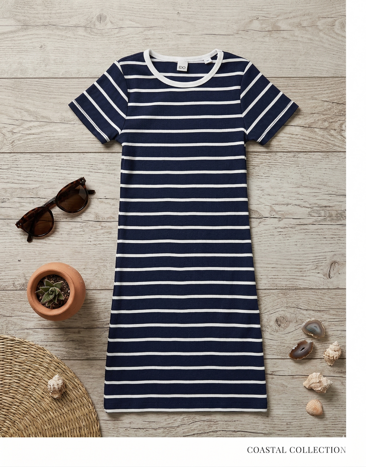 Vestido canale con rayas marineras