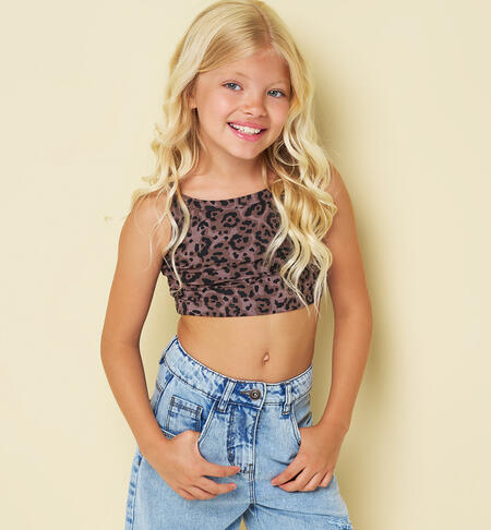 Top crop animal print