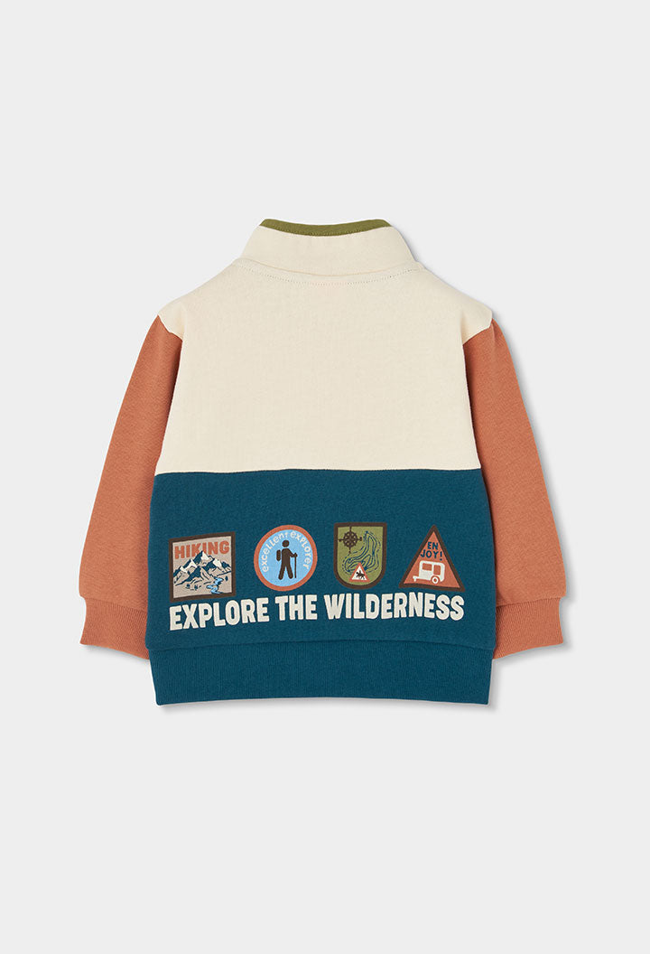 Sudadera felpa tricolor de niño