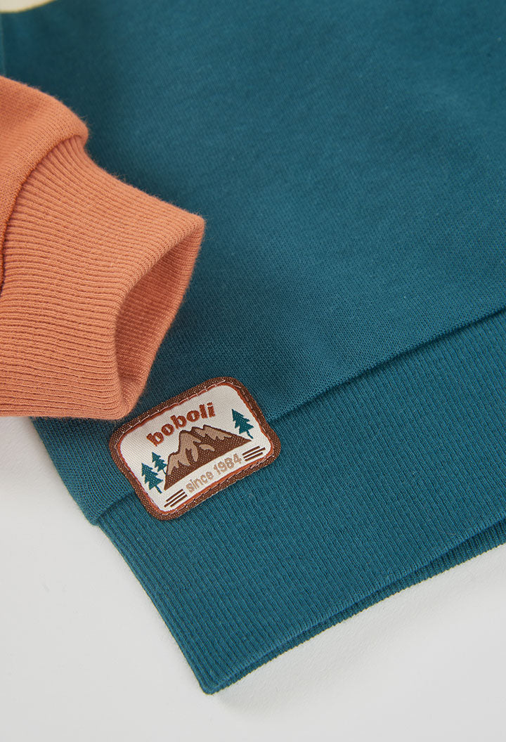 Sudadera felpa tricolor de niño