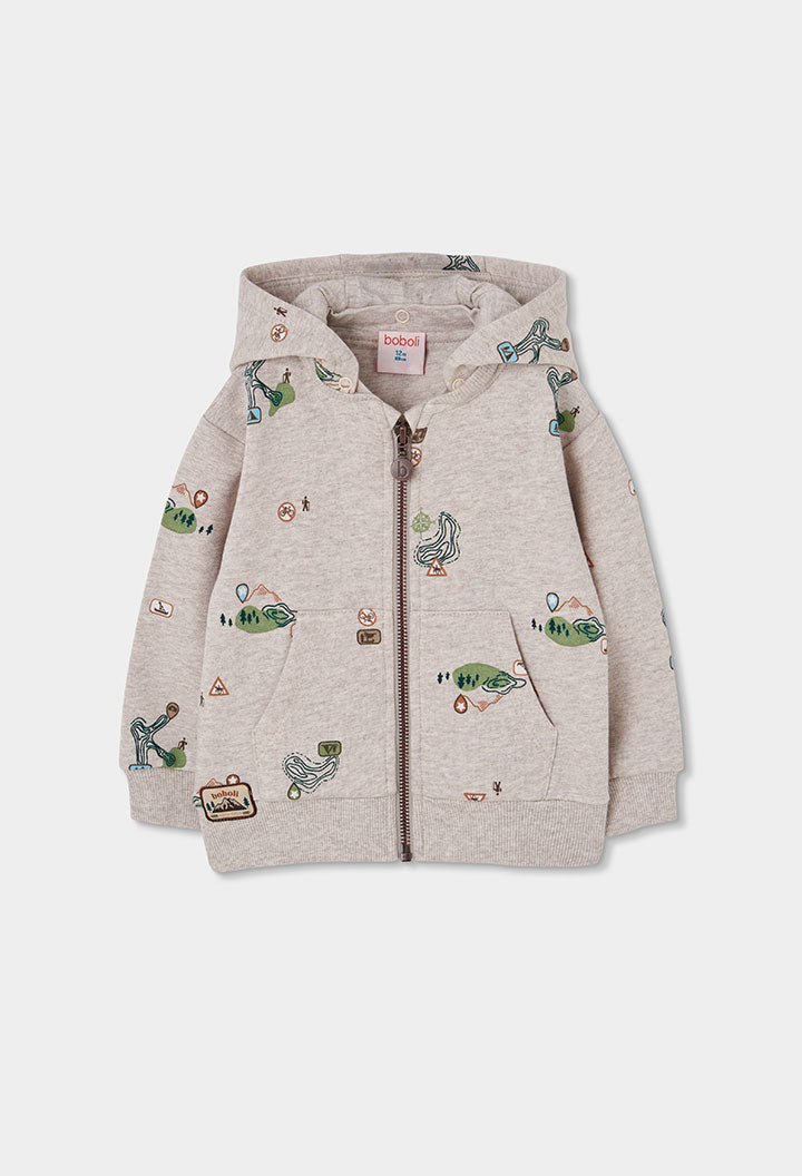 Chaqueta felpa estampada de niño