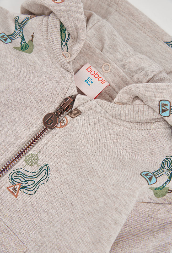 Chaqueta felpa estampada de niño