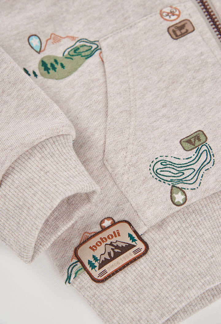 Chaqueta felpa estampada de niño