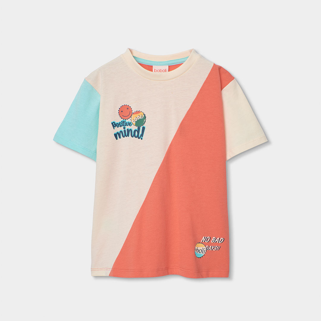Camiseta punto tricolor de niño