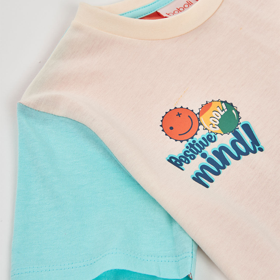 Camiseta punto tricolor de niño