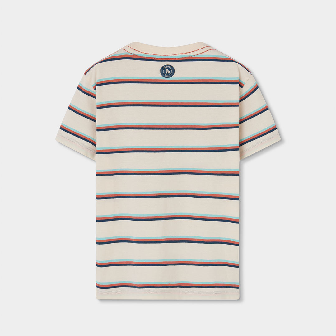 Camiseta punto listada de niño
