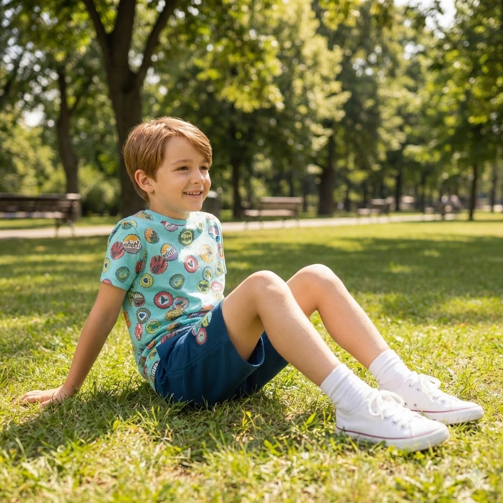 Camiseta punto estampada de niño