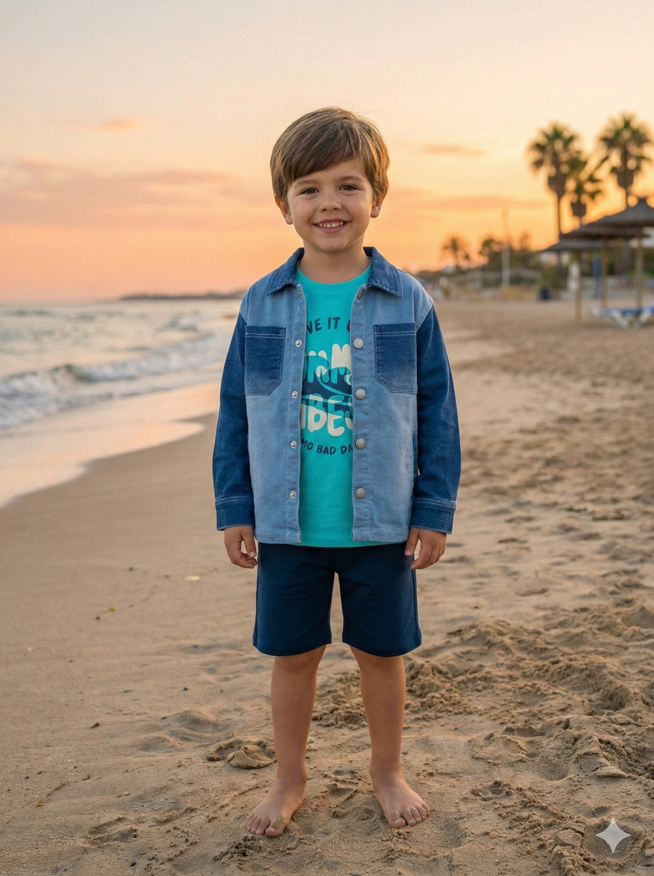 Sobrecamisa denim punto de niño
