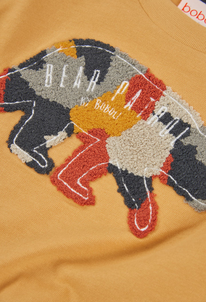 Camiseta detalle oso en rizo texturizado niño