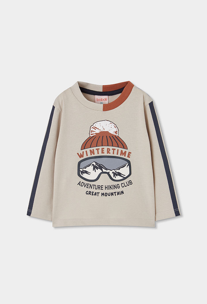 Camiseta estampado frontal temática invernal niño