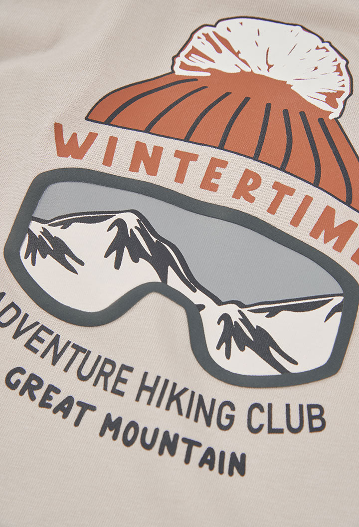 Camiseta estampado frontal temática invernal niño