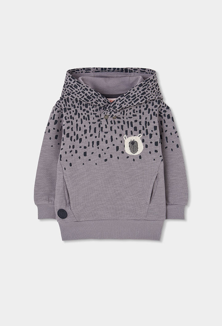 Sudadera canguro y cuello cruzado niño