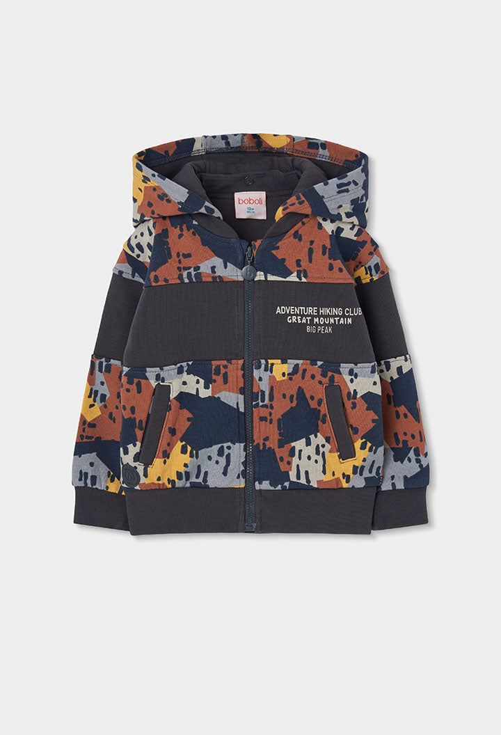 Chaqueta felpa estampado estilo camuflaje niño