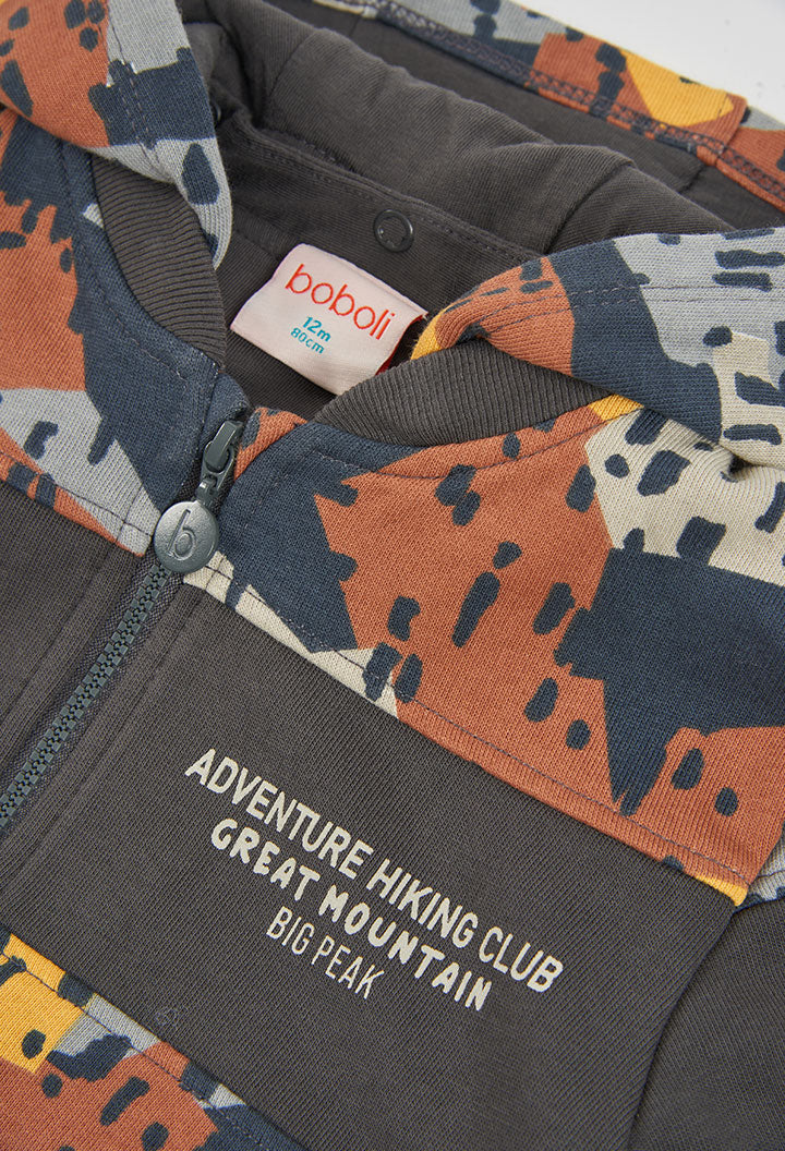Chaqueta felpa estampado estilo camuflaje niño