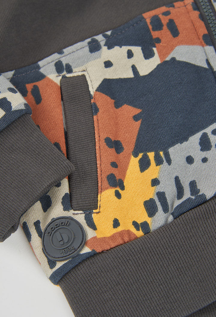 Chaqueta felpa estampado estilo camuflaje niño