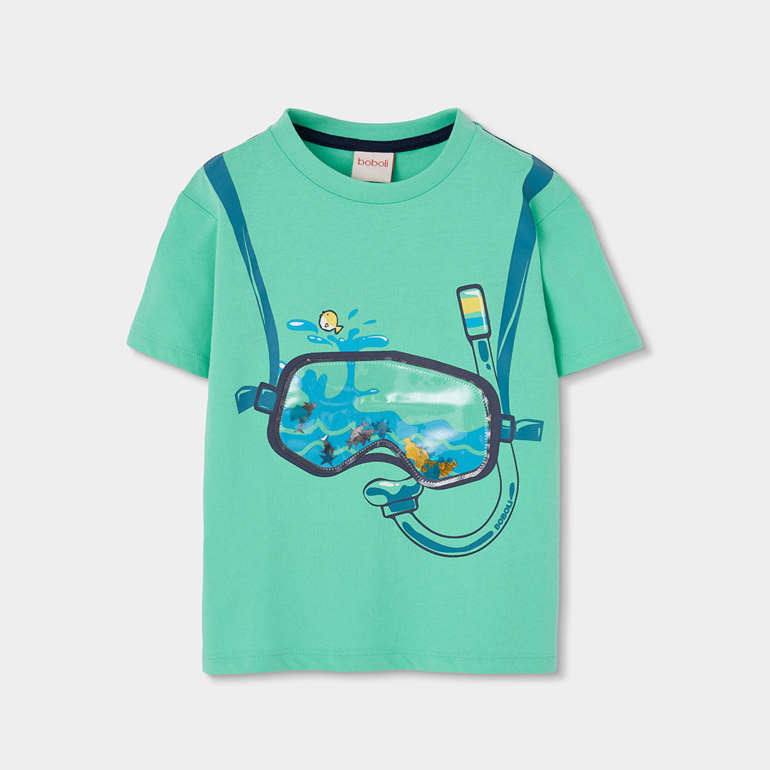 Camiseta manga corta gafas de buceo