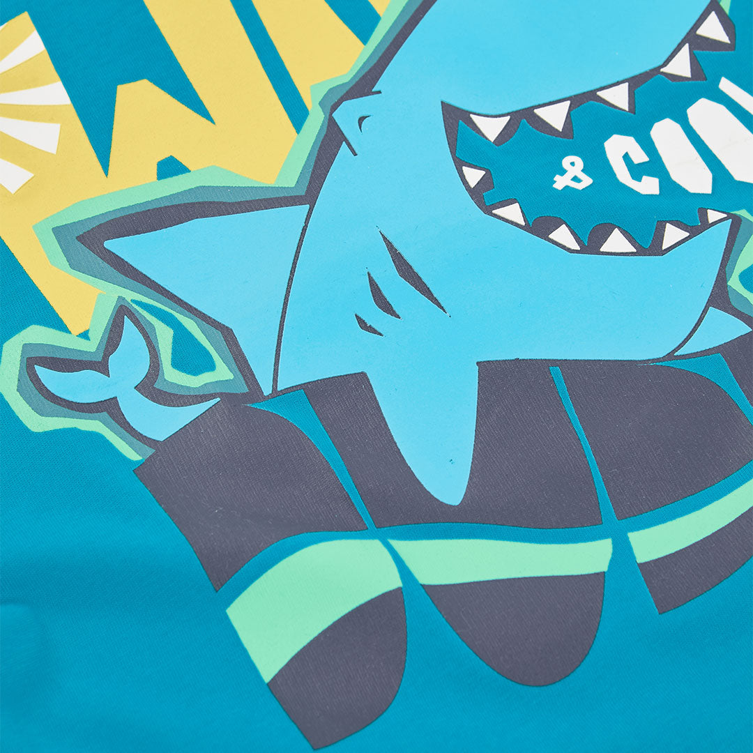 Camiseta algodón azul Tiburón