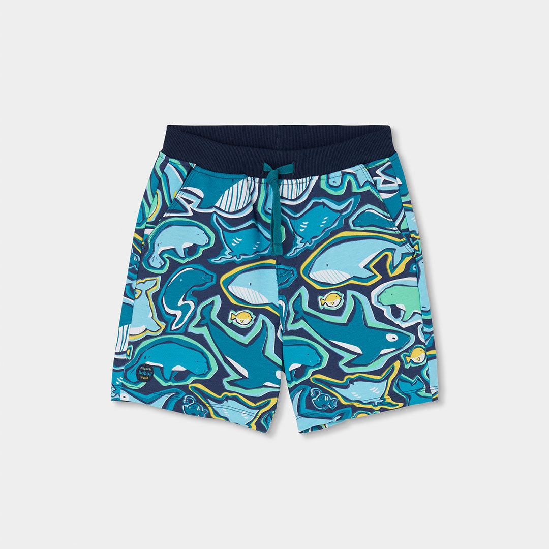Bermudas felpa estampadas animales marinos