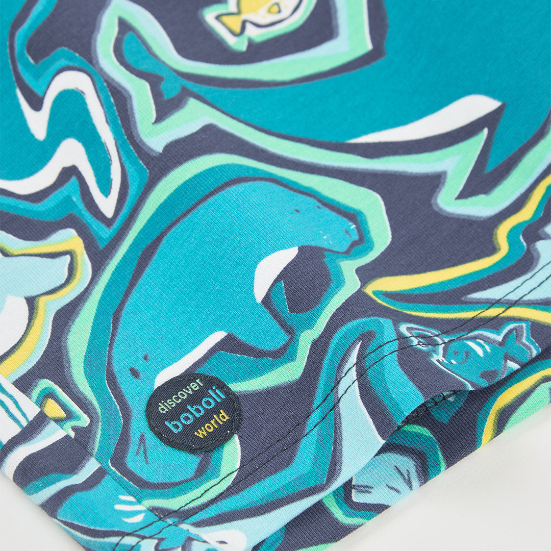 Bermudas felpa estampadas animales marinos