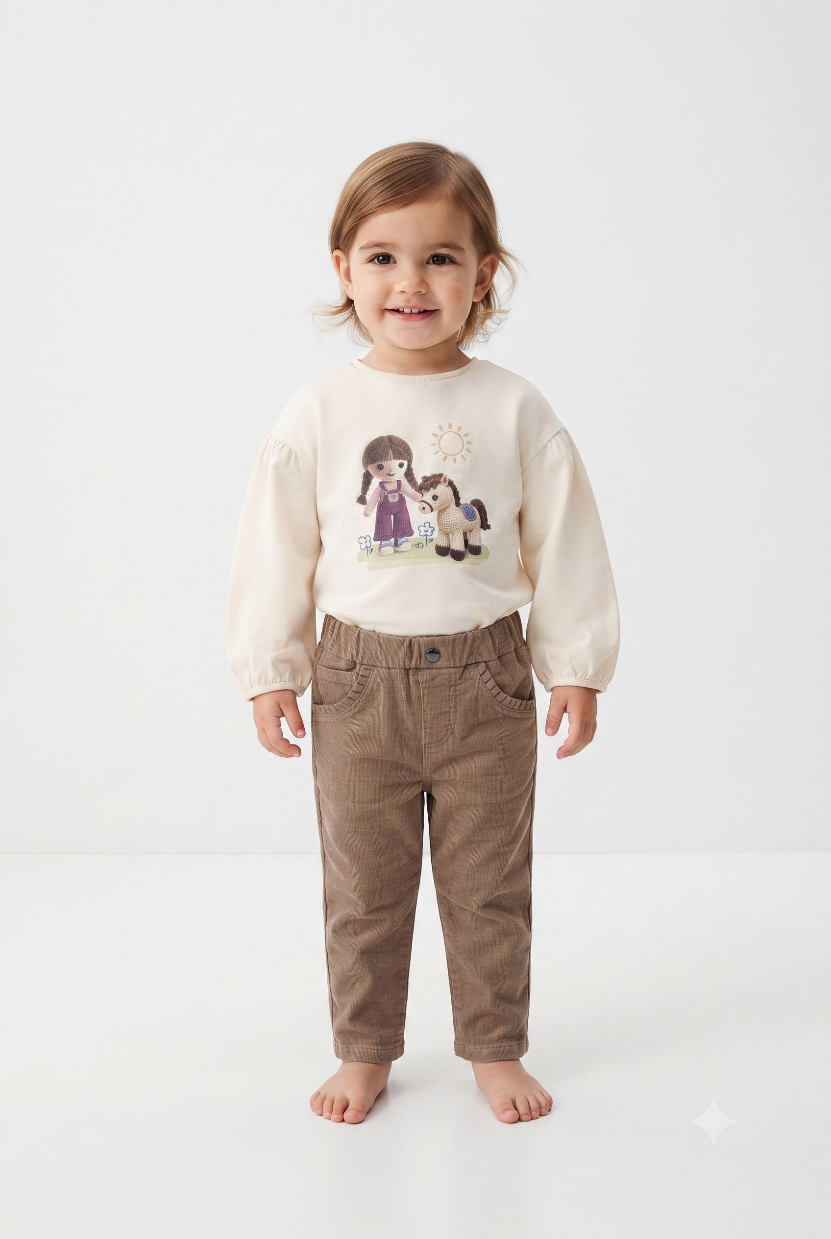 Pantalon felpa básico bebé niña
