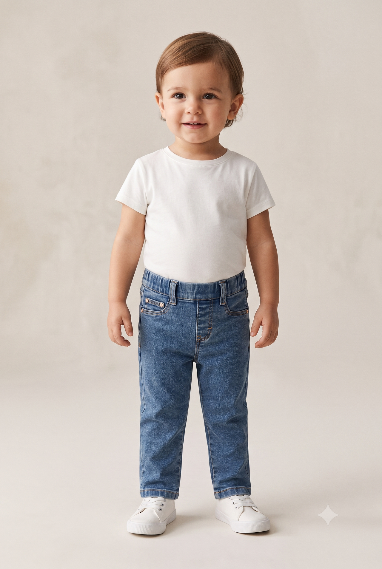 Pantalon cerrado tejano básico bebé niña