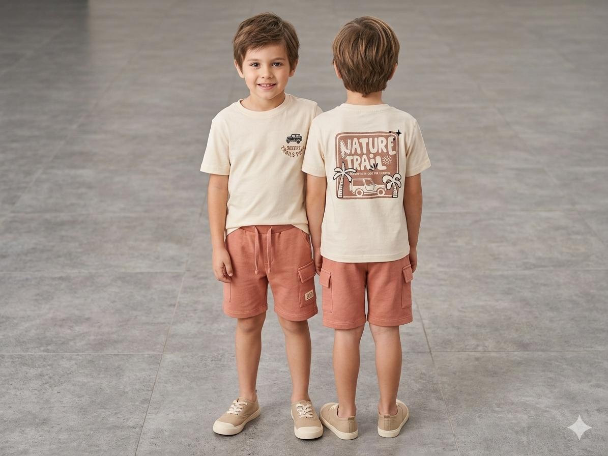 Conjunto camiseta y bermuda cargo.