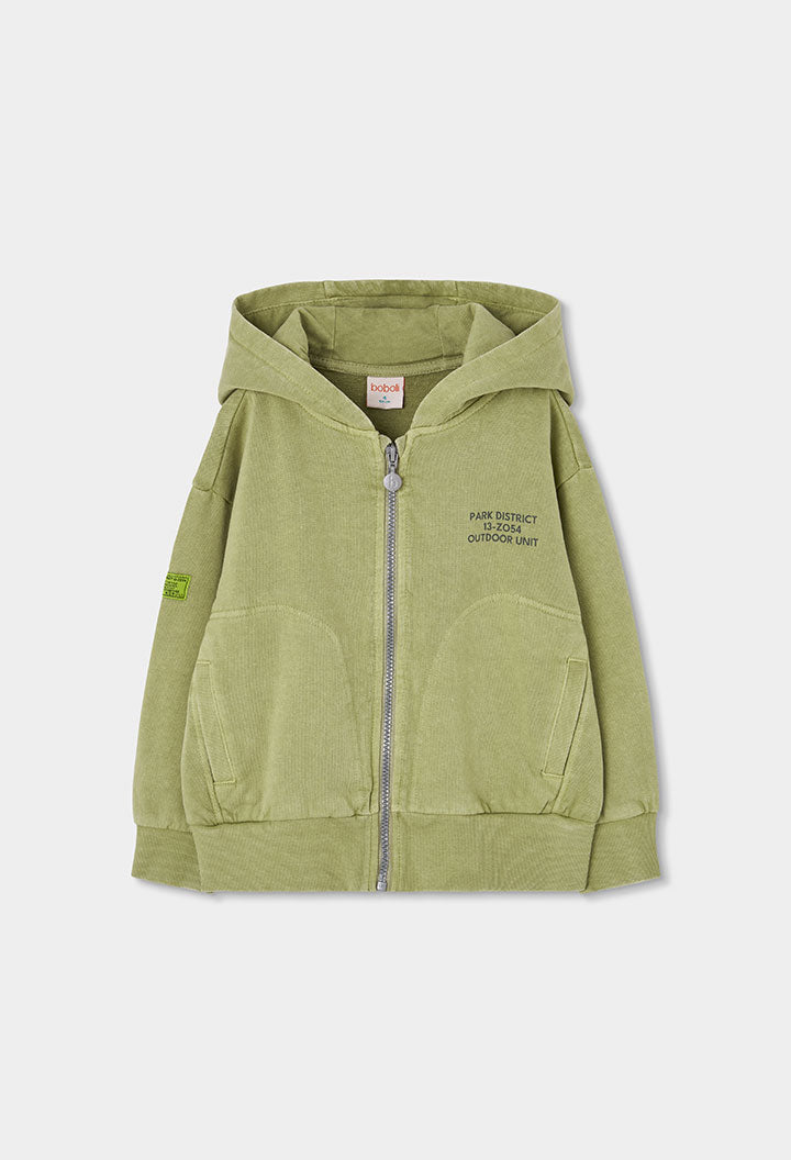 Chaqueta felpa tintada cremallera y capucha niño