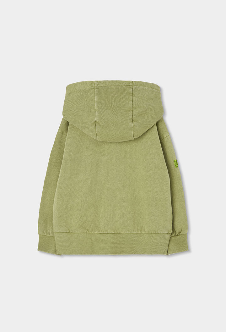 Chaqueta felpa tintada cremallera y capucha niño