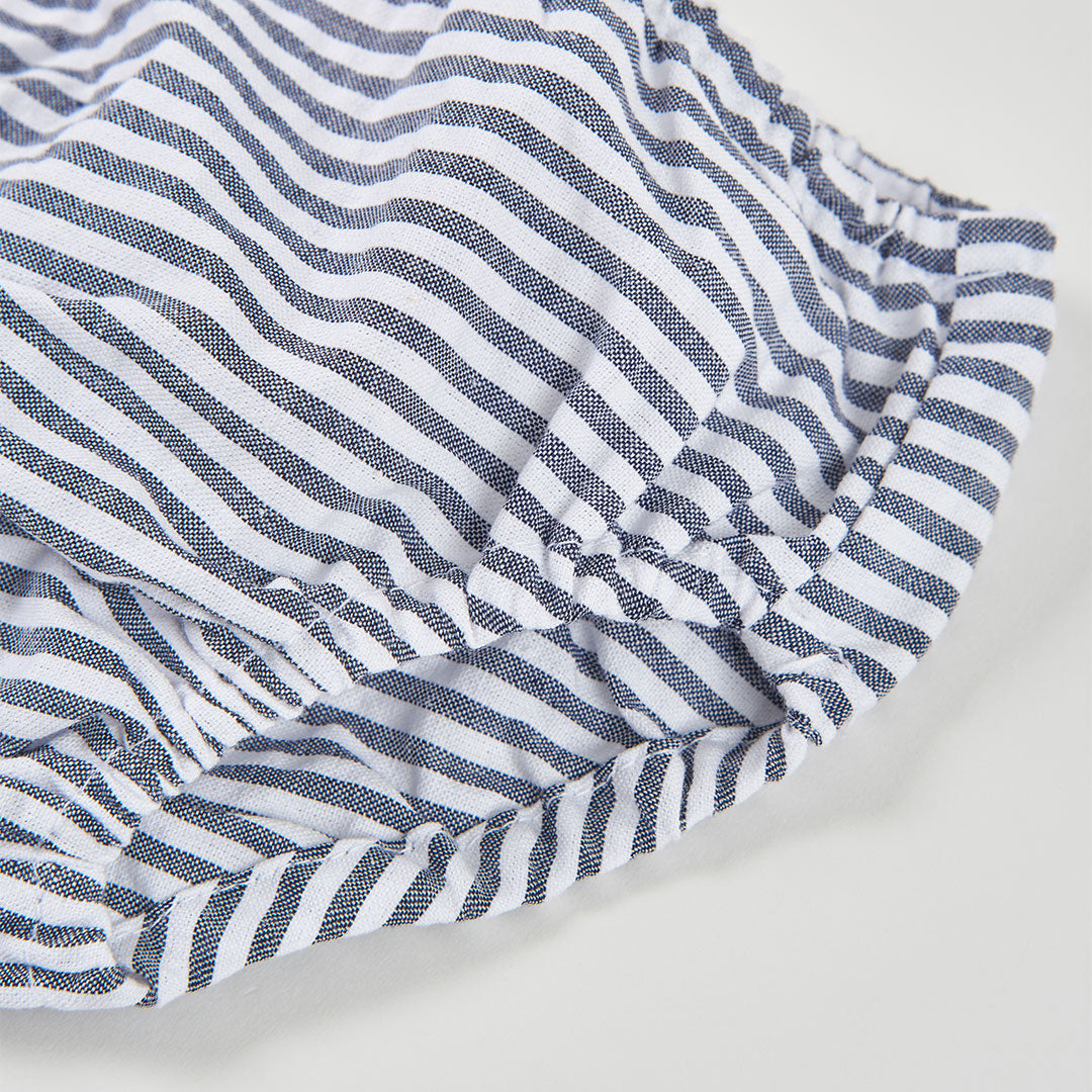 Vestido con ranita  popelín listado de bebé
