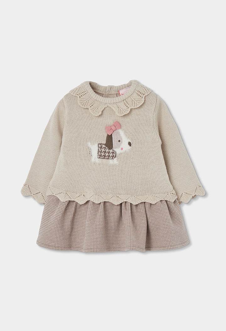 Vestido tricotosa combinado de bebé