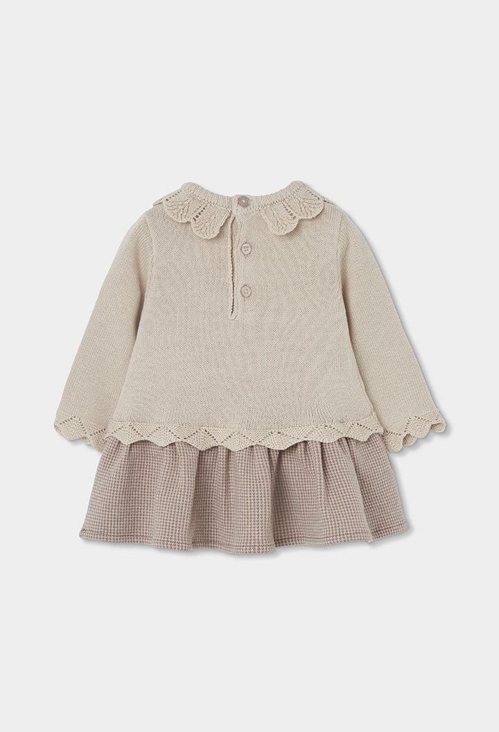 Vestido tricotosa combinado de bebé
