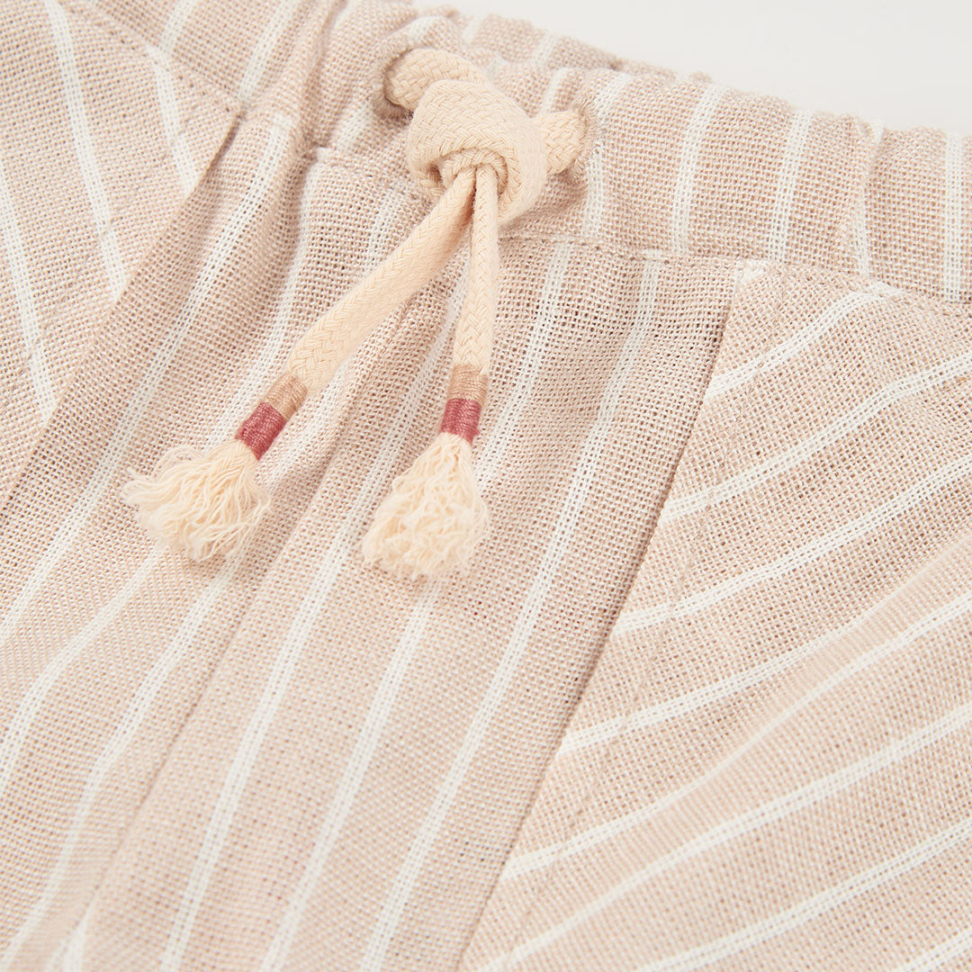 Bermudas niña  lino con listas