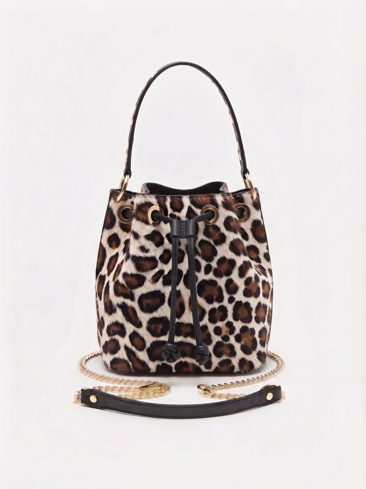 Bolso bombonera de piel estampado animal print