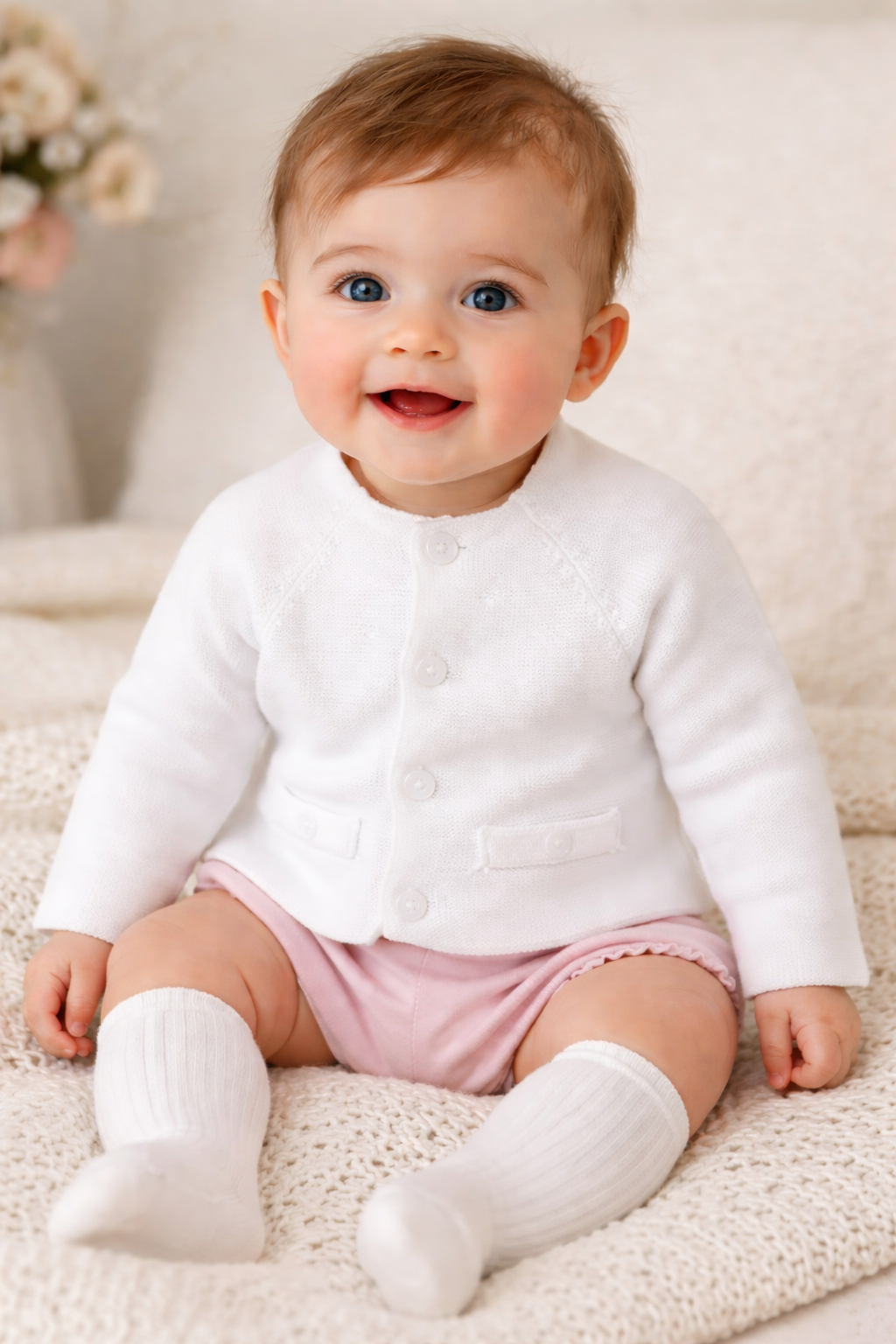 Chaqueta Tricotosa De Bebé Niña