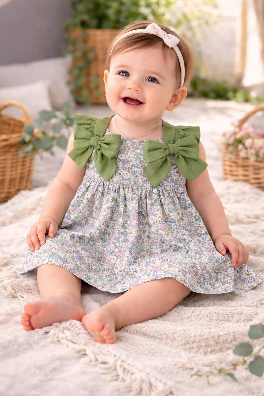 Vestido bebe estampado Pisa