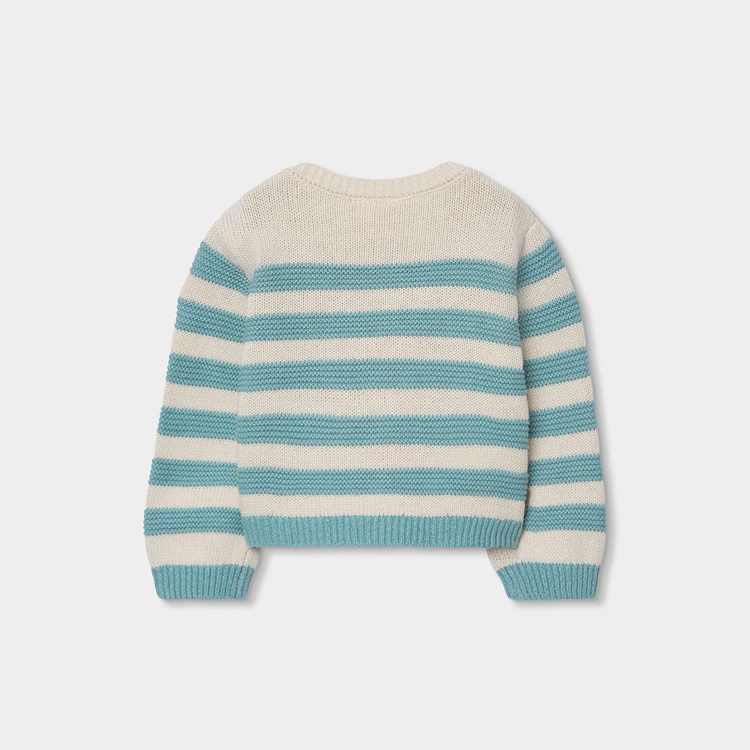 Chaqueta tricotosa listada de bebé