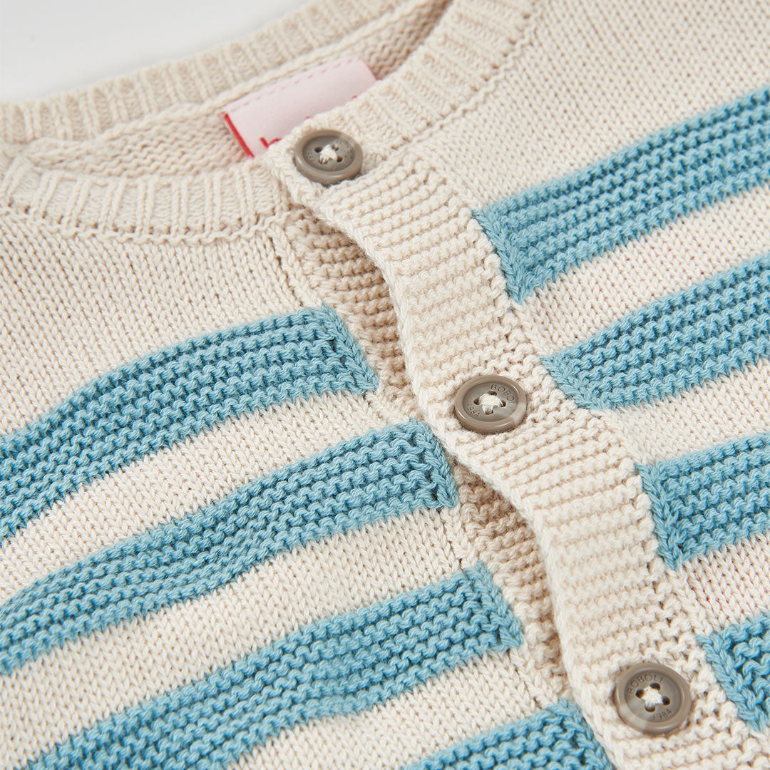 Chaqueta tricotosa listada de bebé