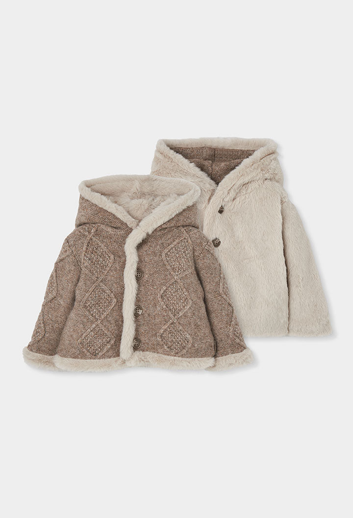Chaqueta tricotosa reversible de bebé
