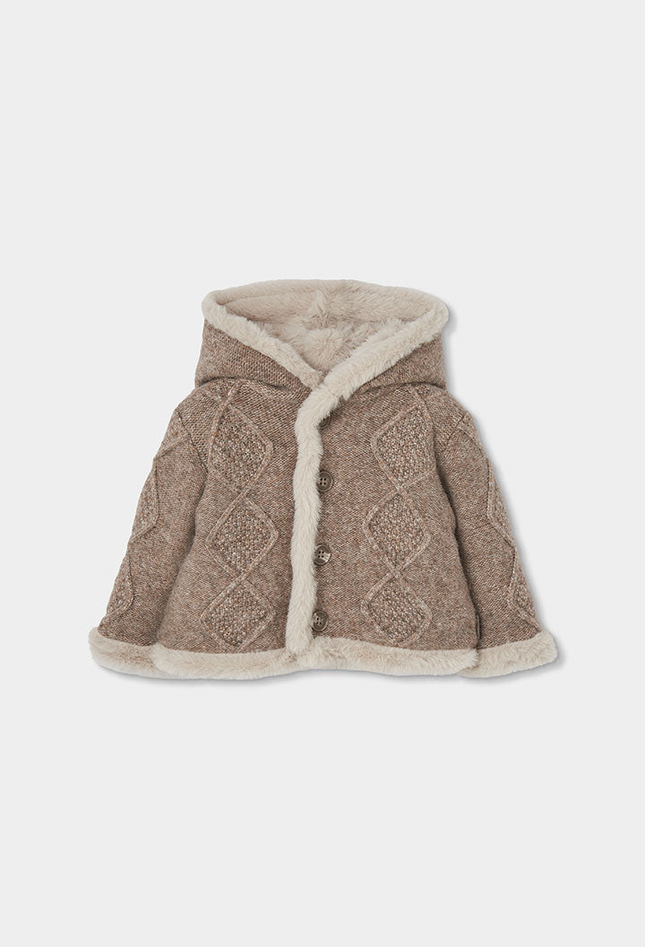 Chaqueta tricotosa reversible de bebé